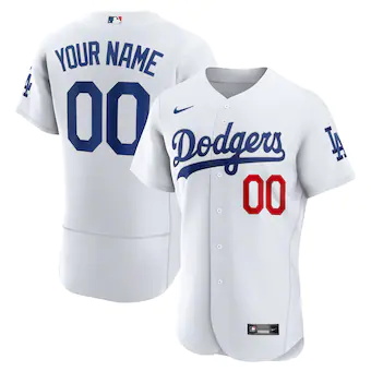 mens nike white los angeles dodgers home authentic custom p